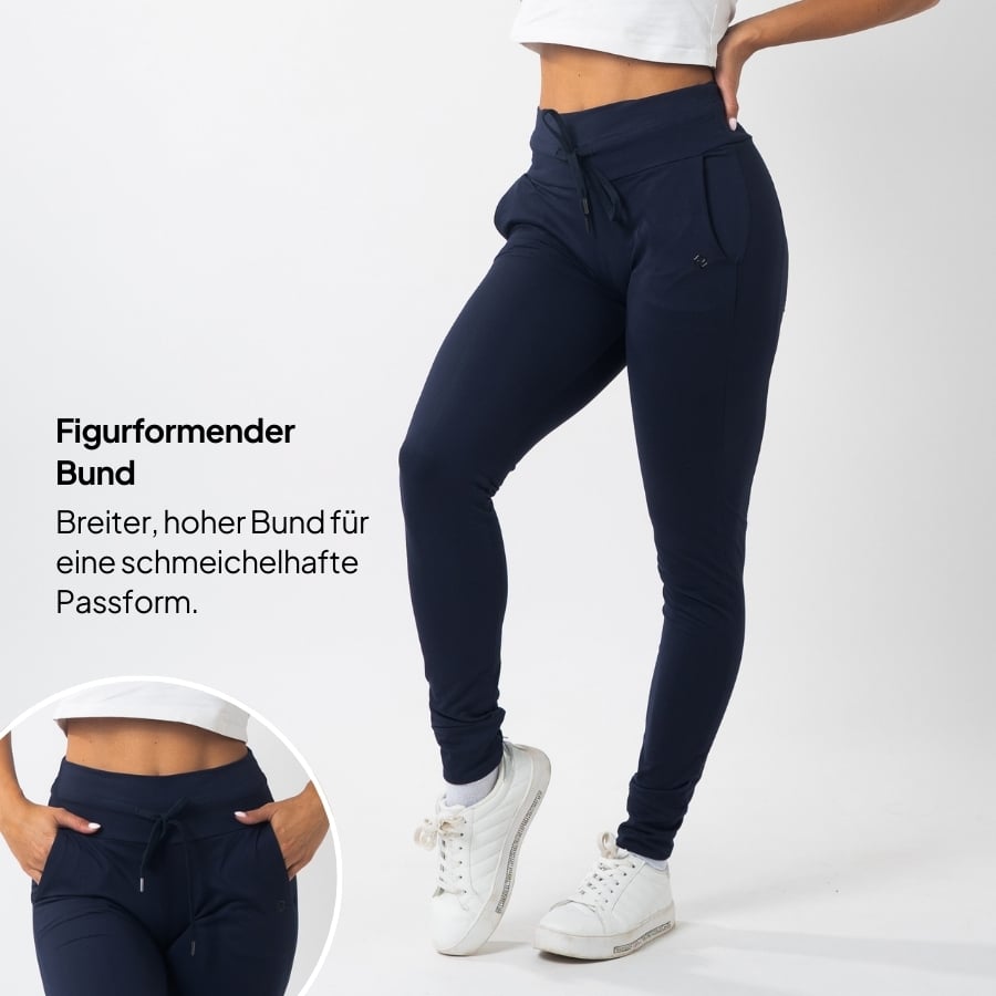 Hochtaillierte Jogginghose Navy